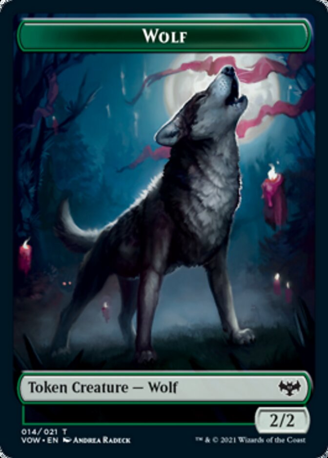 Image of Human (001) // Wolf (014) Double-Sided Token [Innistrad: Crimson Vow Tokens]