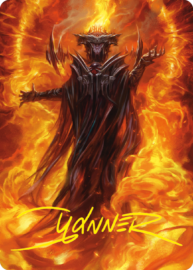 Image of Sauron, the Dark Lord Art Card (Gold-Stamped Signature) [The Lord of the Rings: Tales of Middle-earth Art Series]