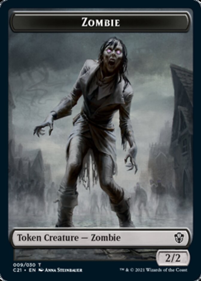 Image of Zombie // Spirit Double-Sided Token [Commander 2021 Tokens]