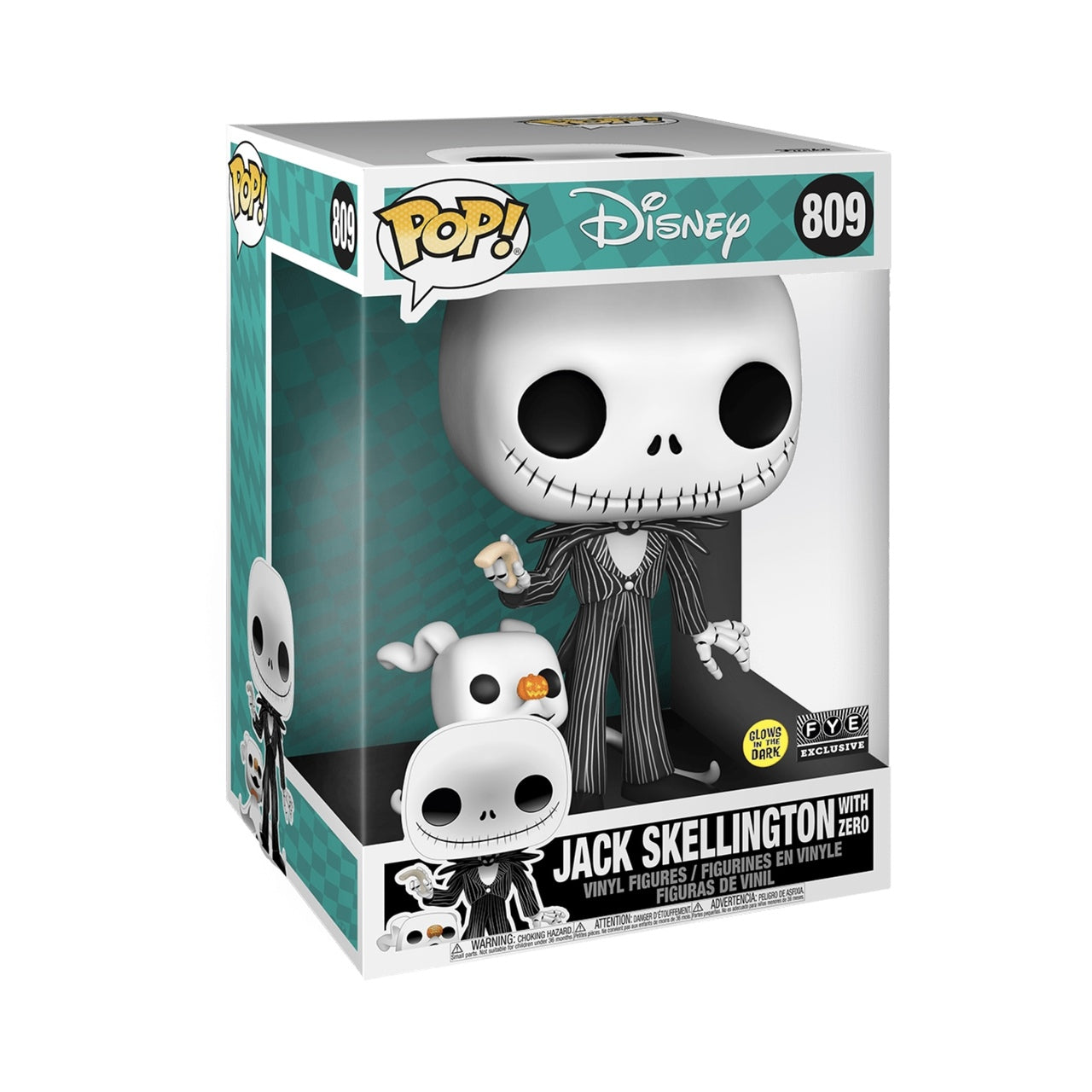 Image of Jack Skellington with Zero (10 Inch) (Glow) (FYE Exclusive) (Disney) #809
