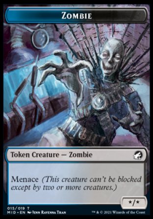 Image of Zombie (005) // Zombie (015) Double-Sided Token [Innistrad: Midnight Hunt Tokens]