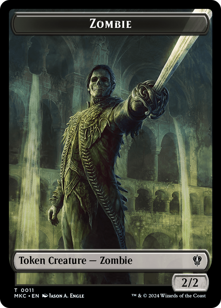 Image of Vizier of Many Faces // Zombie Double-Sided Token [Murders at Karlov Manor Commander Tokens]