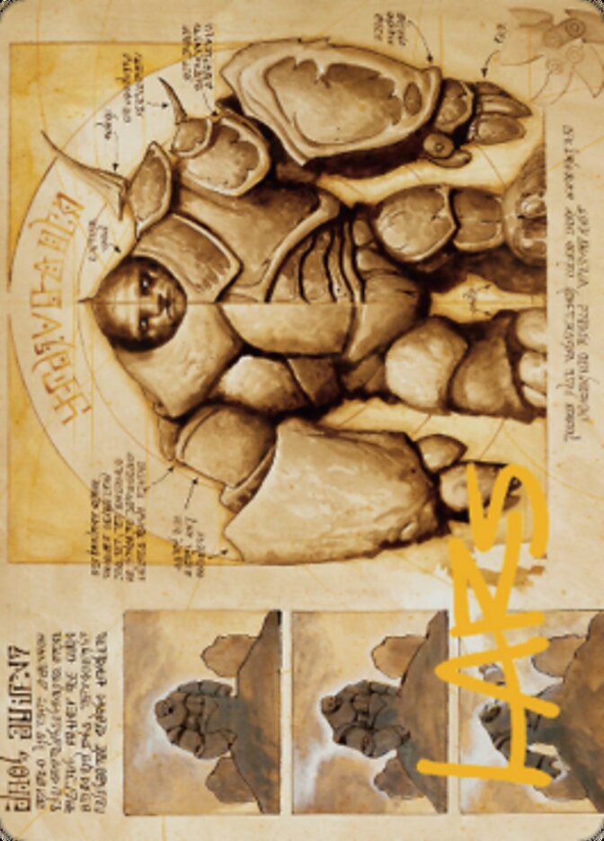 Image of Precursor Golem Art Card (Gold-Stamped Signature) [The Brothers' War Art Series]