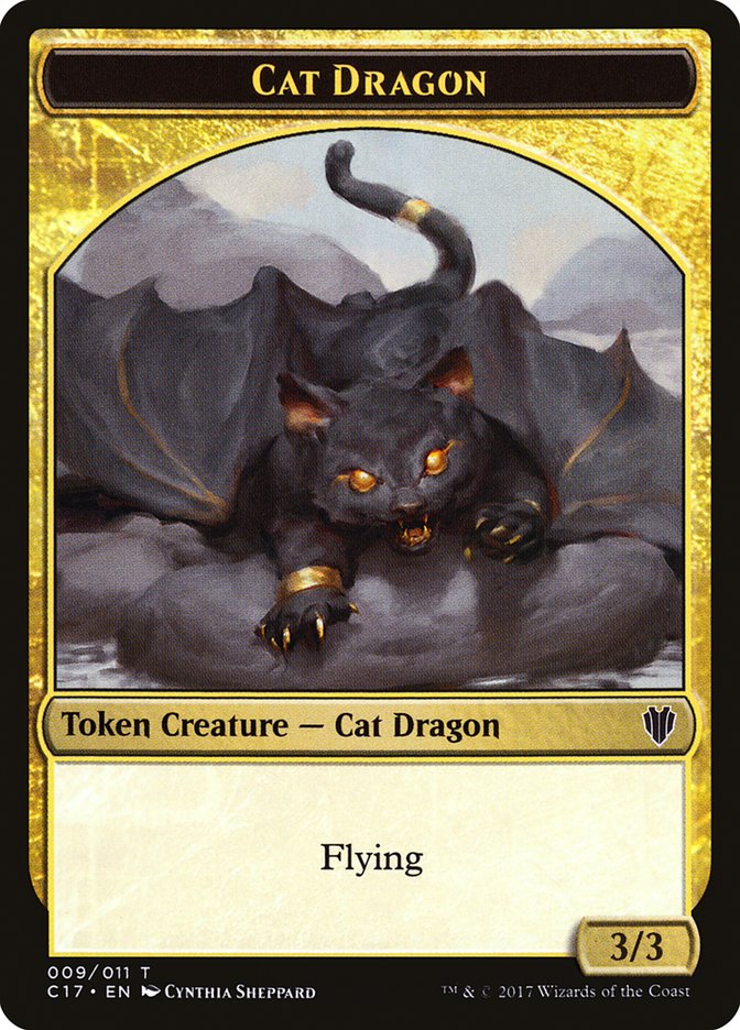 Image of Cat Dragon // Dragon (007) Double-Sided Token [Commander 2017 Tokens]