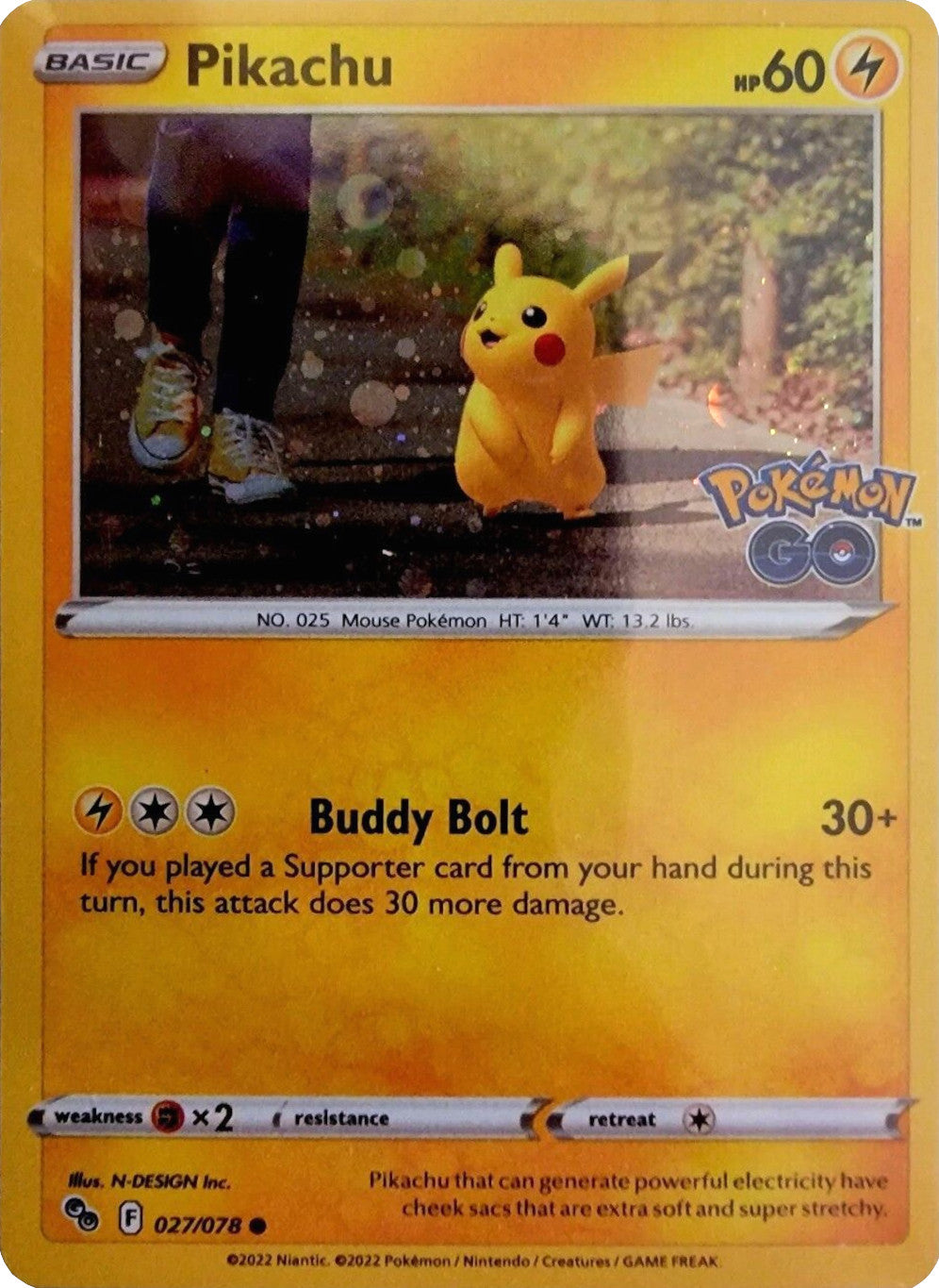 Image of Pikachu (027/078) (Cosmos Holo) [Pokémon GO]