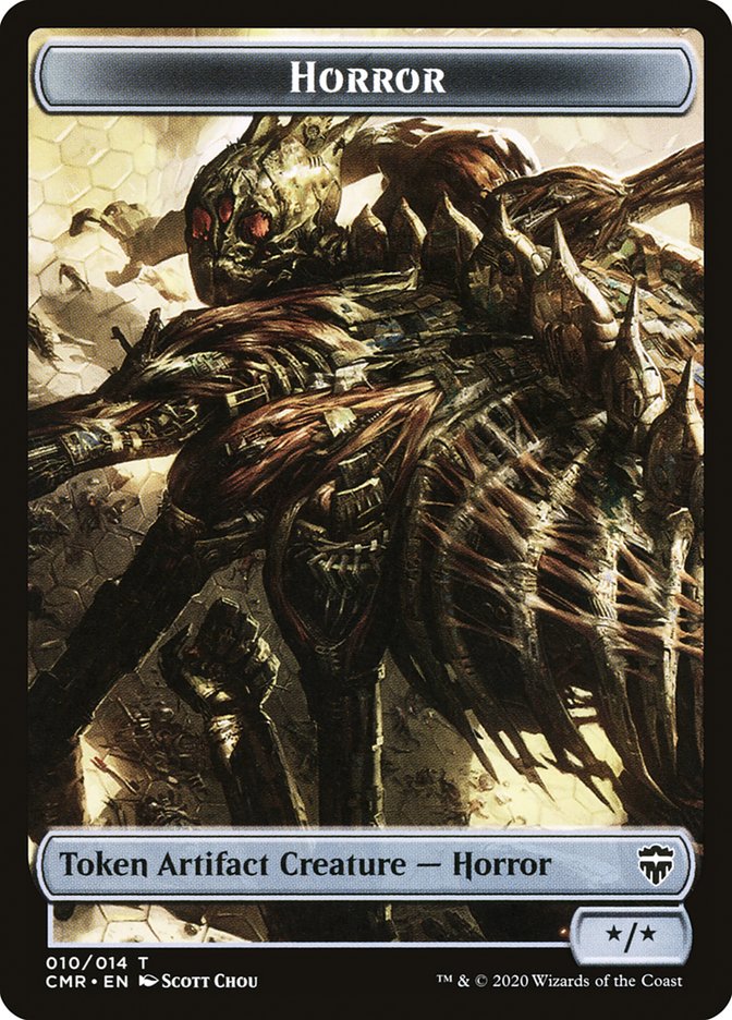 Image of Horror // Zombie Double-Sided Token [Commander Legends Tokens]