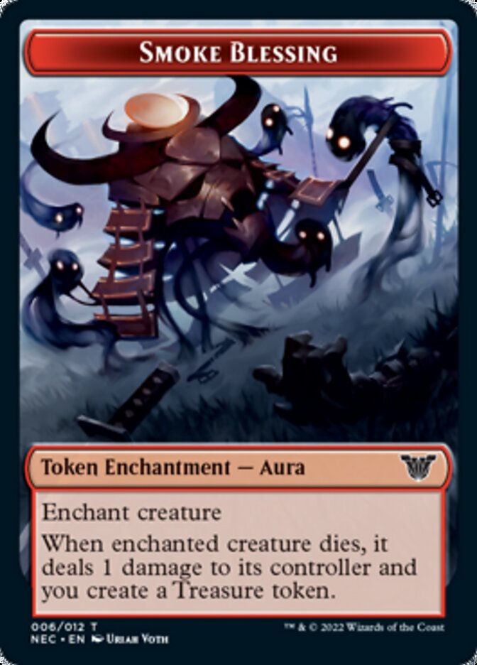 Image of Smoke Blessing // Goblin Double-Sided Token [Kamigawa: Neon Dynasty Commander Tokens]