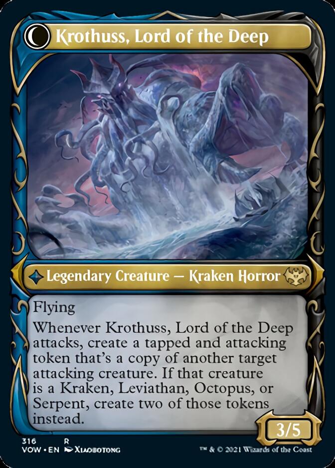 Image of Runo Stromkirk // Krothuss, Lord of the Deep (Showcase Fang Frame) [Innistrad: Crimson Vow]