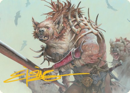 Image of Gnoll Art Card (Gold-Stamped Signature) [Dungeons & Dragons: Adventures in the Forgotten Realms Art Series]
