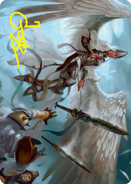 Image of Angelic Quartermaster Art Card (Gold-Stamped Signature) [Innistrad: Crimson Vow Art Series]