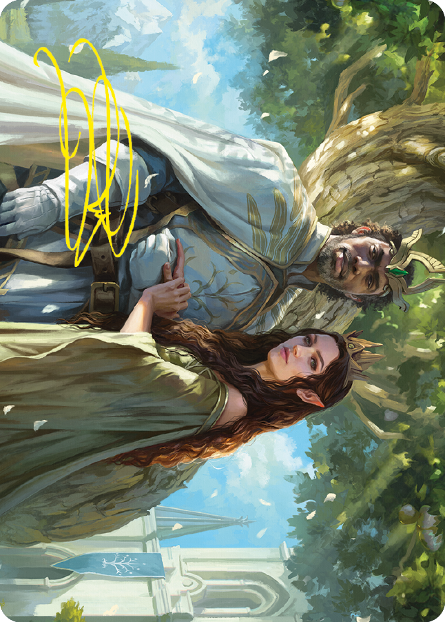 Image of Aragorn and Arwen, Wed Art Card (Gold-Stamped Signature) [The Lord of the Rings: Tales of Middle-earth Art Series]