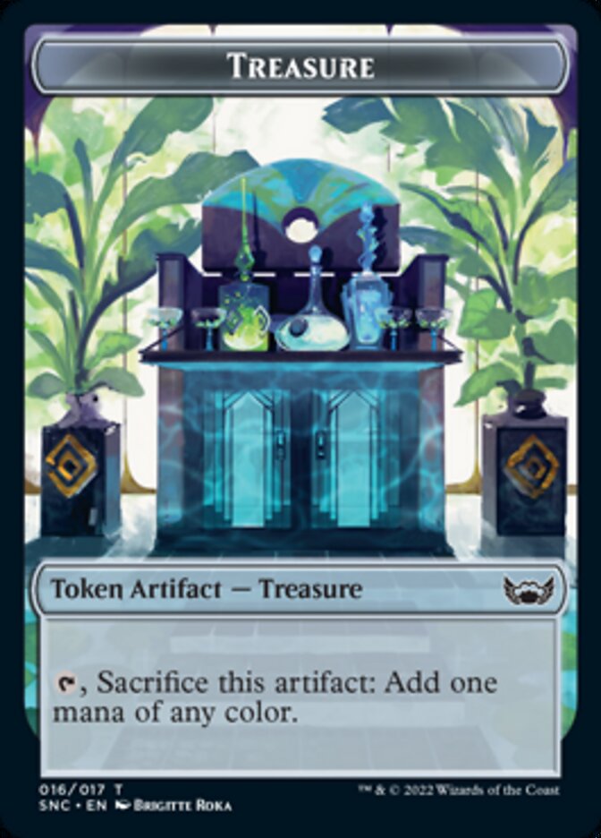 Image of Treasure (016) // Wizard Double-Sided Token [Streets of New Capenna Tokens]
