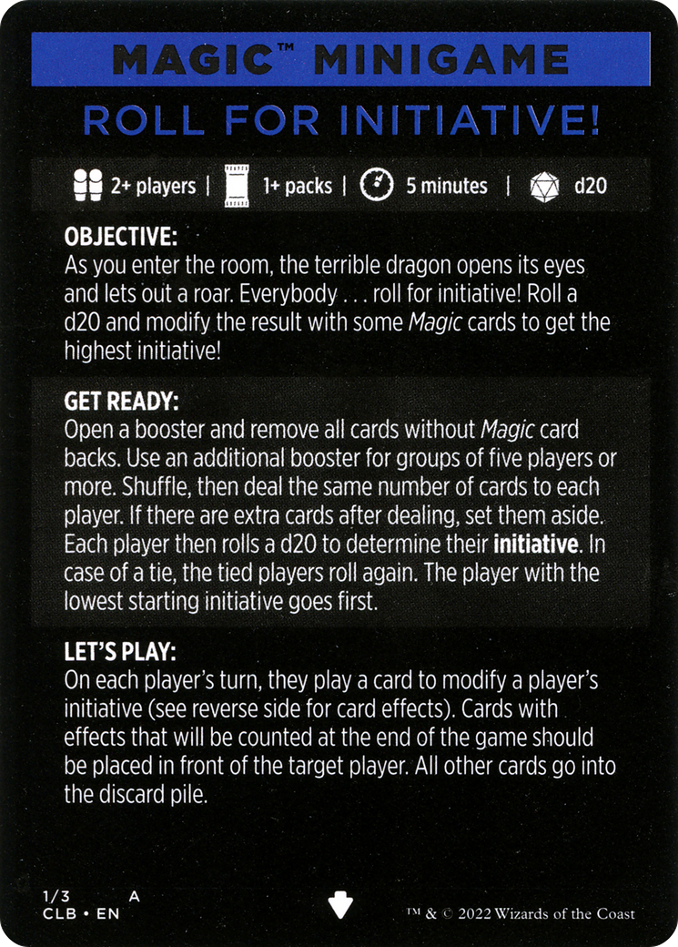 Image of Roll for Initiative! (Magic Minigame) [Commander Legends: Battle for Baldur's Gate Minigame]