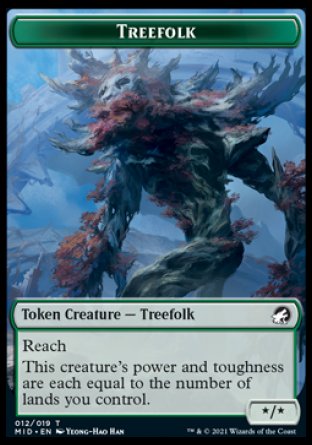 Image of Clue // Treefolk Double-Sided Token [Innistrad: Midnight Hunt Tokens]
