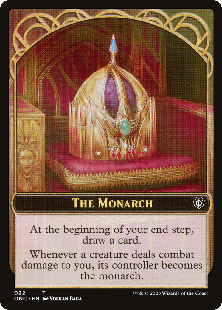Image of The Monarch // Golem Double-Sided Token [Phyrexia: All Will Be One Commander Tokens]