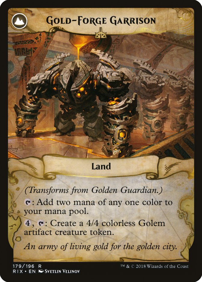 Image of Golden Guardian // Gold-Forge Garrison [Rivals of Ixalan]