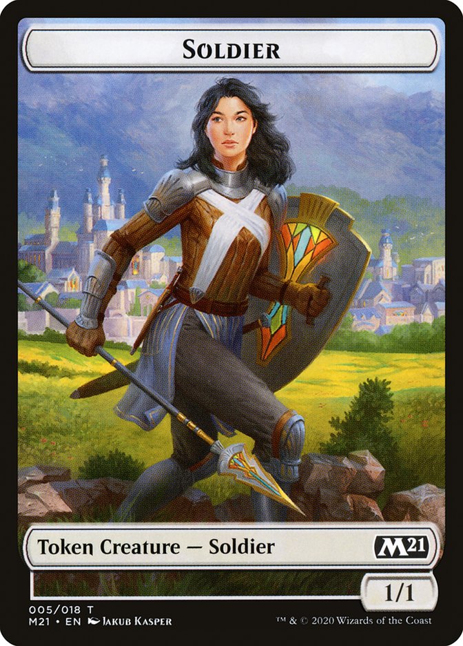 Image of Demon // Soldier Double-Sided Token [Core Set 2021 Tokens]