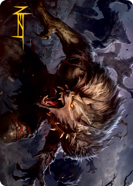 Image of Village Reavers Art Card (Gold-Stamped Signature) [Innistrad: Midnight Hunt Art Series]