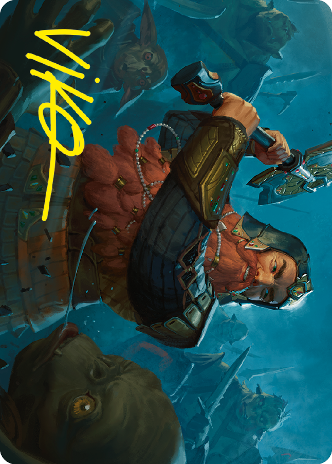 Image of Gimli, Counter of Kills Art Card (10/81) (Gold-Stamped Signature) [The Lord of the Rings: Tales of Middle-earth Art Series]