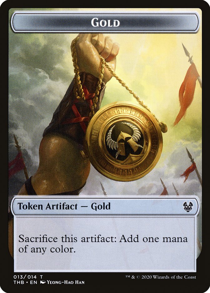 Image of Human Soldier // Gold Double-Sided Token [Theros Beyond Death Tokens]