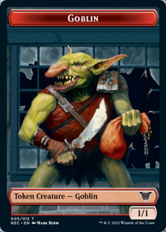 Image of Smoke Blessing // Goblin Double-Sided Token [Kamigawa: Neon Dynasty Commander Tokens]