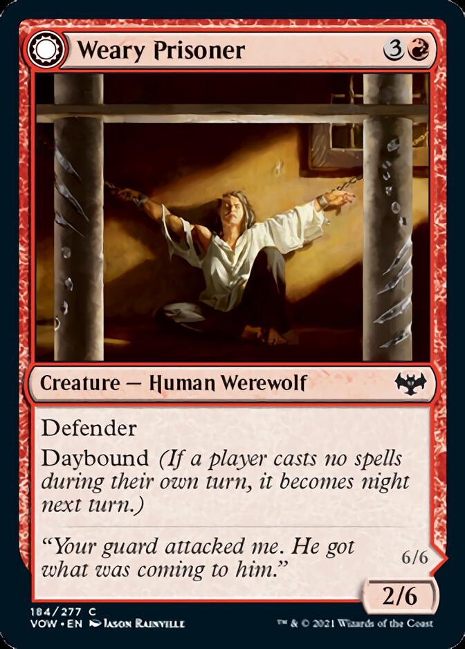 Image of Weary Prisoner // Wrathful Jailbreaker [Innistrad: Crimson Vow]