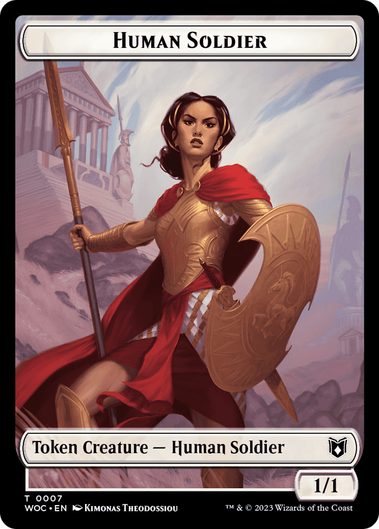 Image of Pirate // Human Soldier Double-Sided Token [Wilds of Eldraine Commander Tokens]