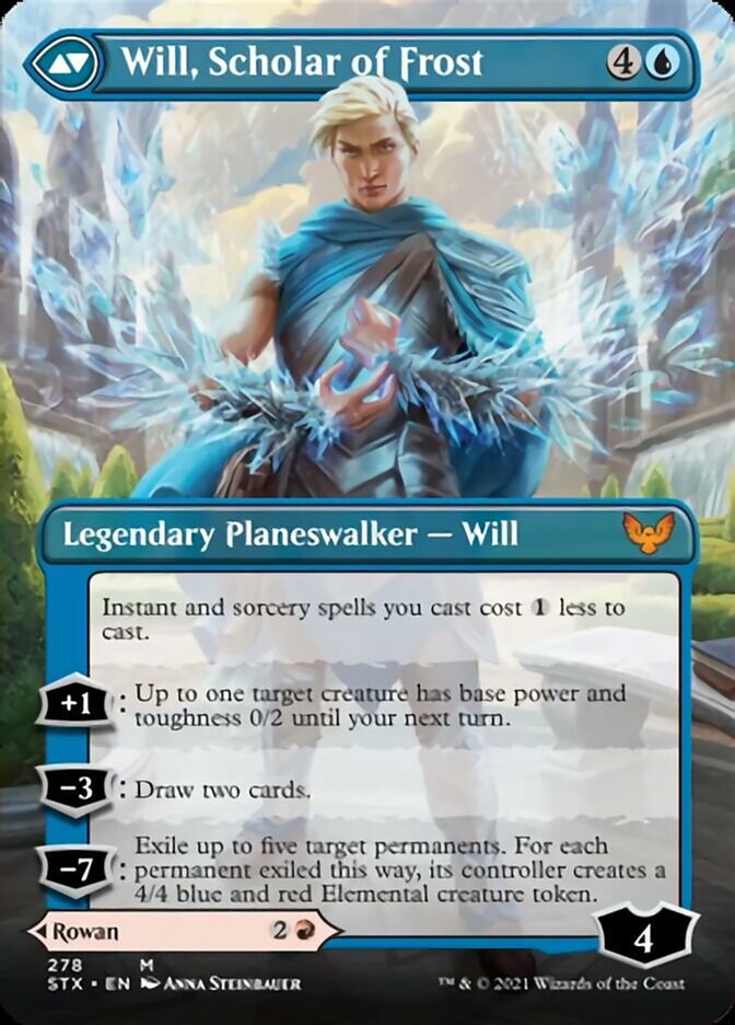 Image of Rowan, Scholar of Sparks // Will, Scholar of Frost (Borderless) [Strixhaven: School of Mages]
