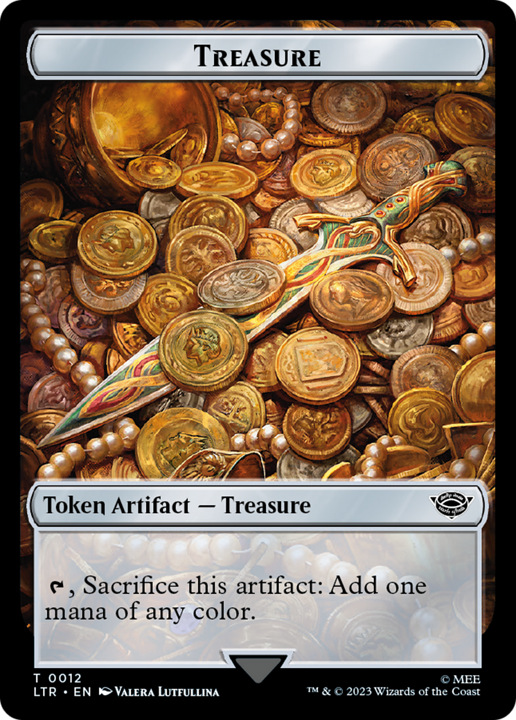 Image of Human // Treasure Double-Sided Token [The Lord of the Rings: Tales of Middle-Earth Commander Tokens]