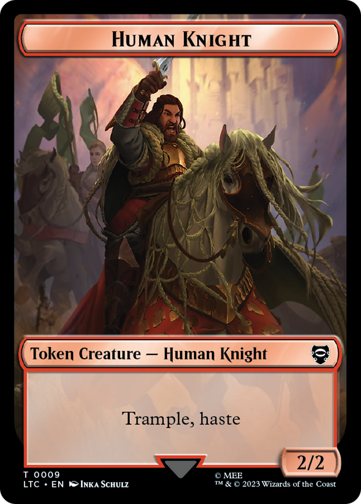 Image of Human Knight // Human Double-Sided Token [The Lord of the Rings: Tales of Middle-Earth Commander Tokens]