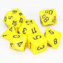 Chessex Opaque - Yellow w/Black - 7 Dice Set