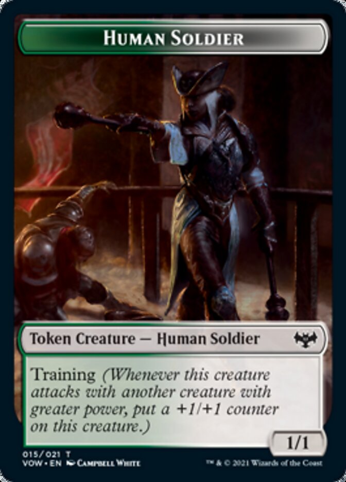 Image of Blood // Human Soldier Double-Sided Token [Innistrad: Crimson Vow Tokens]