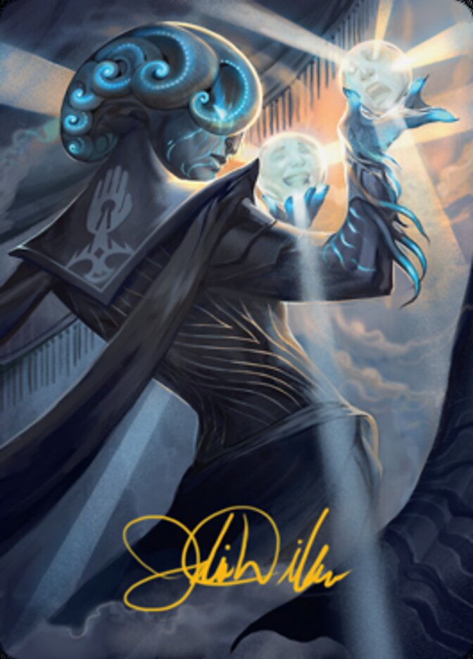 Image of Queza, Augur of Agonies Art Card (Gold-Stamped Signature) [Streets of New Capenna Art Series]