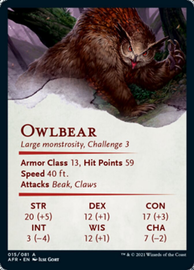 Image of Owlbear Art Card [Dungeons & Dragons: Adventures in the Forgotten Realms Art Series]