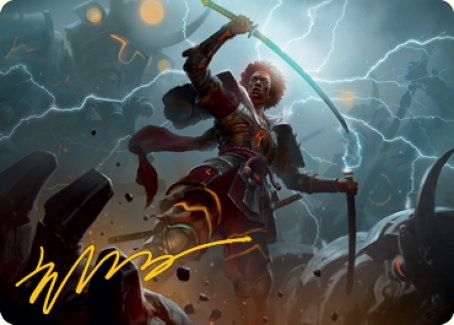 Image of Raiyuu, Storm's Edge Art Card (Gold-Stamped Signature) [Kamigawa: Neon Dynasty Art Series]