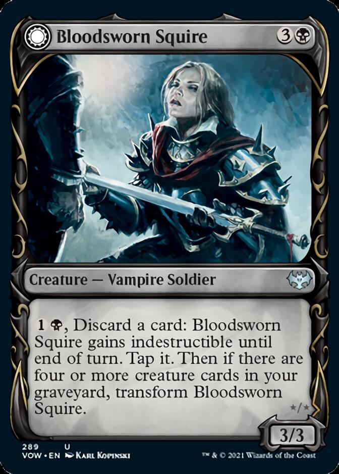 Image of Bloodsworn Squire // Bloodsworn Knight (Showcase Fang Frame) [Innistrad: Crimson Vow]