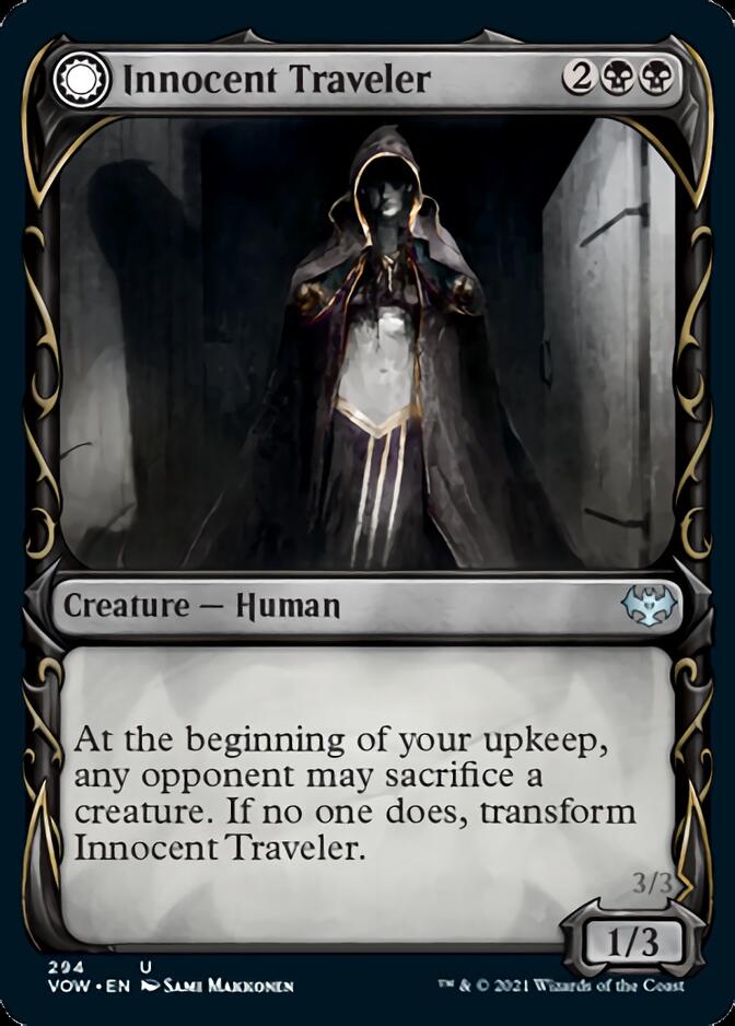 Image of Innocent Traveler // Malicious Invader (Showcase Fang Frame) [Innistrad: Crimson Vow]