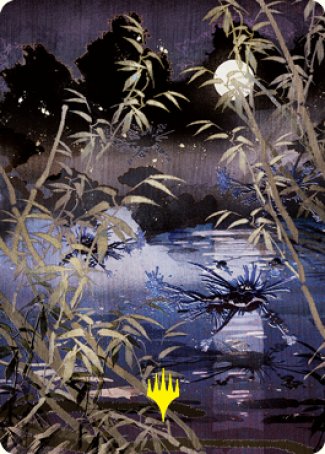 Image of Swamp Art Card (Gold-Stamped Signature) [Kamigawa: Neon Dynasty Art Series]