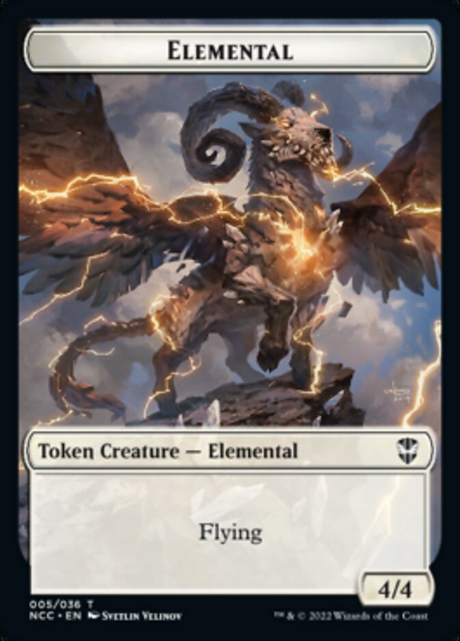 Image of Clue // Elemental (005) Double-Sided Token [Streets of New Capenna Commander Tokens]