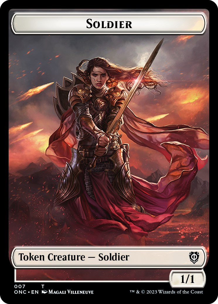 Image of Soldier (007) // Angel Double-Sided Token [Phyrexia: All Will Be One Commander Tokens]