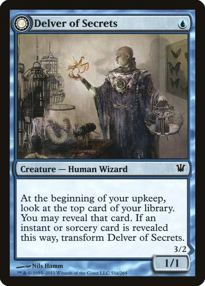 Image of Delver of Secrets // Insectile Aberration [Innistrad]