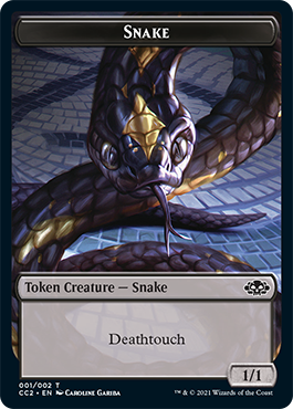 Image of Snake // Zombie Double-Sided Token [Commander Collection: Black Tokens]