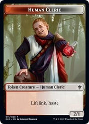 Human Cleric // Food (18) Double-Sided Token [Throne of Eldraine Tokens]