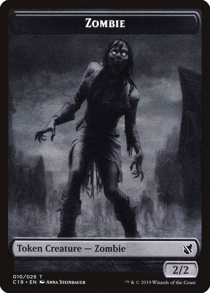 Image of Ob Nixilis, Reignited Emblem // Zombie (010) Double-Sided Token [Commander 2019 Tokens]