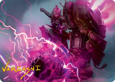 Image of Voltage Surge Art Card (Gold-Stamped Signature) [Kamigawa: Neon Dynasty Art Series]