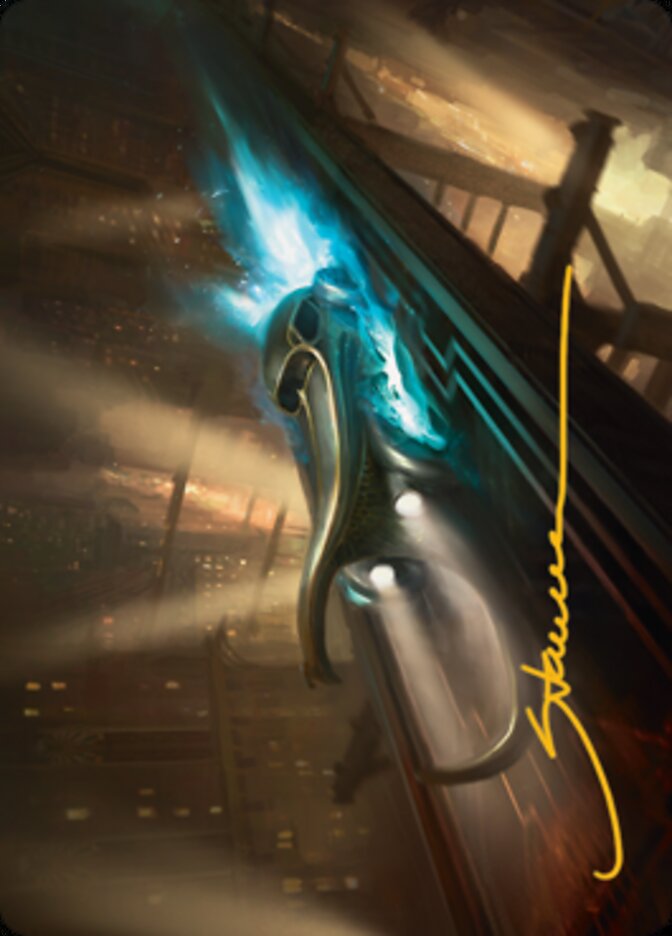 Image of Run Out of Town Art Card (Gold-Stamped Signature) [Streets of New Capenna Art Series]