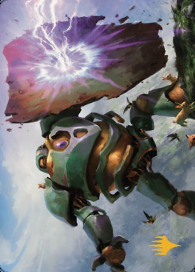 Image of Walking Bulwark Art Card (Gold-Stamped Signature) [Dominaria United Art Series]