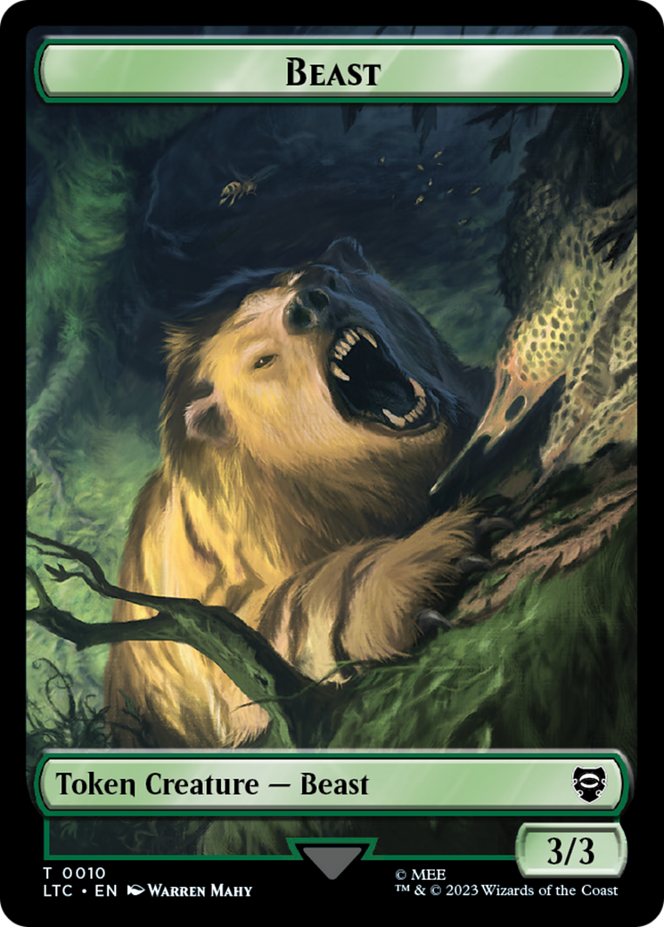 Image of Beast // Treefolk Double Sided Token [The Lord of the Rings: Tales of Middle-Earth Commander Tokens]