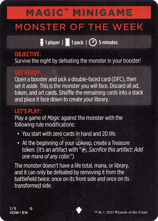 Image of Monster of The Week (Magic Minigame) [Innistrad: Crimson Vow Minigame]
