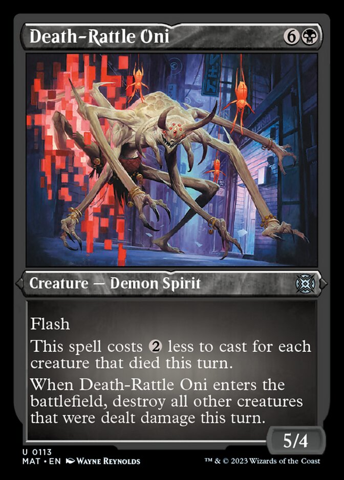 Image of Death-Rattle Oni (Foil Etched) [March of the Machine: The Aftermath]